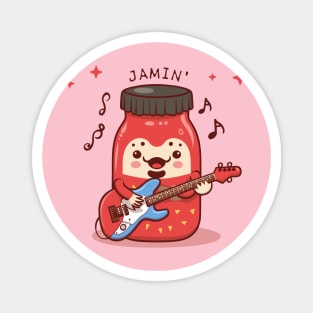 kawaii cute strawberry jammin Magnet